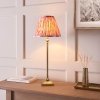 Klasyczna lampka stołowa nocna abażurowa jedwabna mosiężna minimalistyczna uniwersalna Lille 118139 ENDON